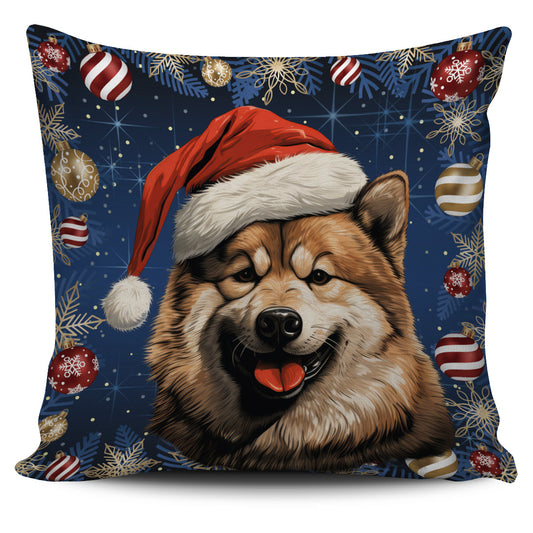 Akita In A Santa Hat Throw Pillow Covers - Christmas Collection