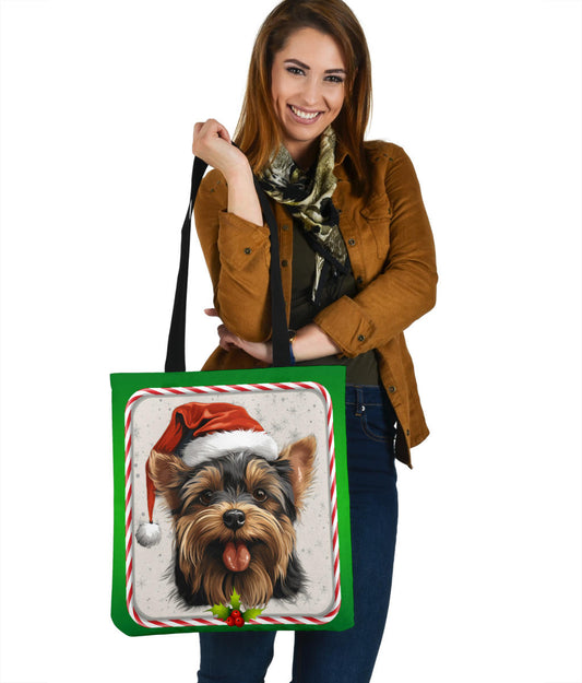 Yorkshire Terrier (Yorkie) Design Tote Bags - Christmas / Holidays 2023
