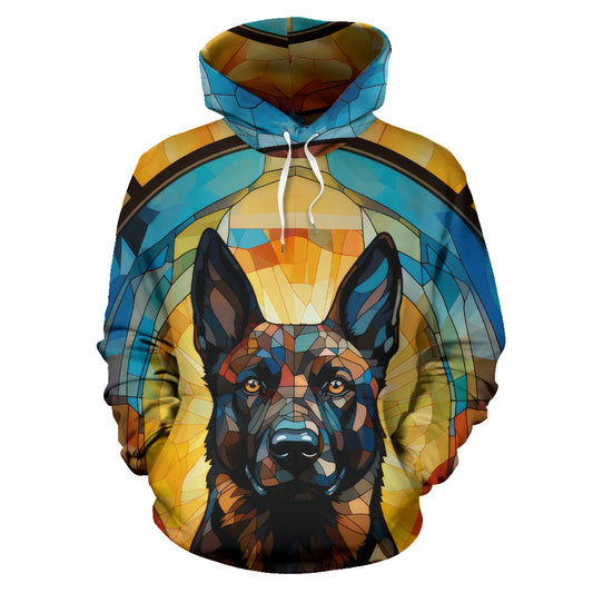 Belgian Malinois Stained Glass Design All Over Print Hoodies