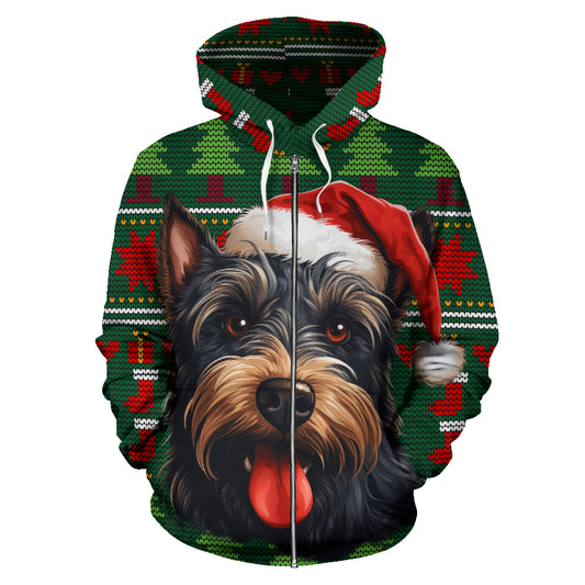 Scottish Terrier All Over Print Zip-Up Hoodies - 2023 Christmas / Holiday Collection