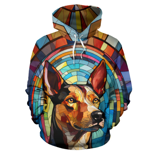 Basenji Stained Glass Design All Over Print Hoodies