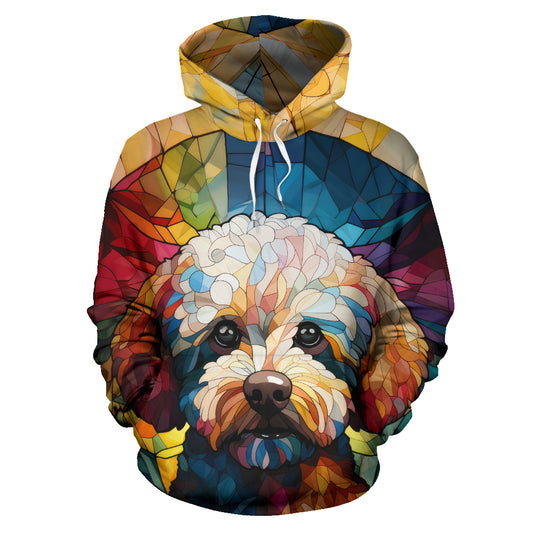 Bichon Stained Glass Design All Over Print Hoodies