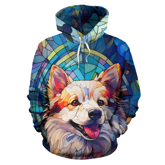 American Eskimo Stained Glass Design All Over Print Hoodies