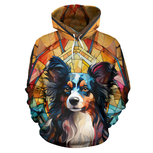 Papillon Stained Glass Design All Over Print Hoodies