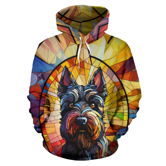 Scottish Terrier Stained Glass Design All Over Print Hoodies