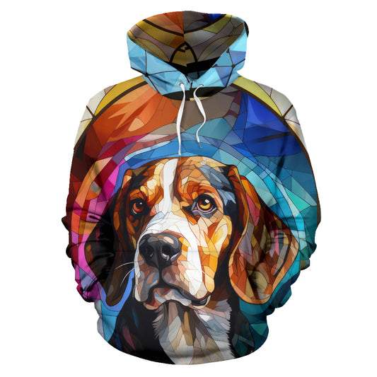 Beagle Stained Glass Design All Over Print Hoodies