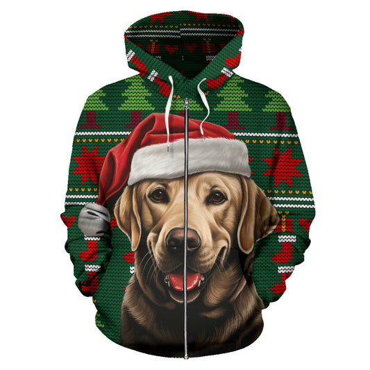 Labrador All Over Print Zip-Up Hoodies - 2023 Christmas / Holiday Collection