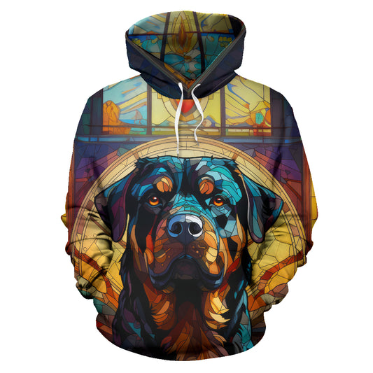 Rottweiler Stained Glass Design All Over Print Hoodies
