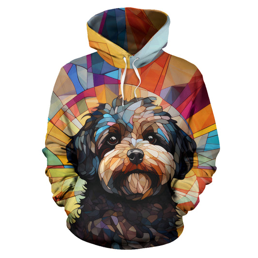 Maltipoo Stained Glass Design All Over Print Hoodies
