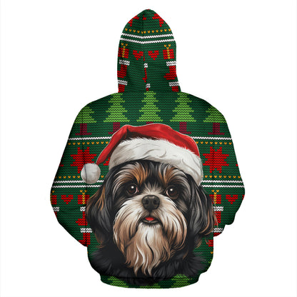 Shih Tzu All Over Print Zip-Up Hoodies - 2023 Christmas / Holiday Collection