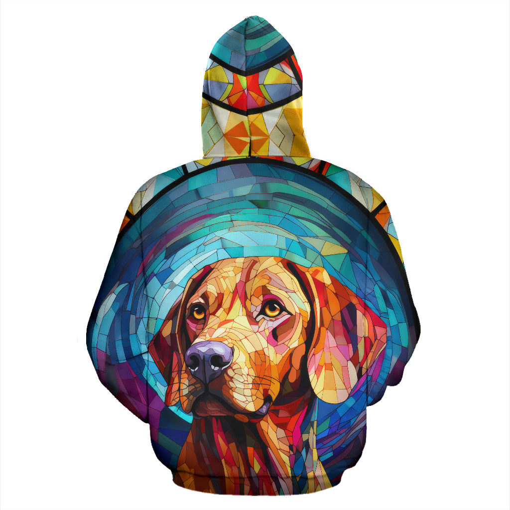 Vizsla Stained Glass Design All Over Print Hoodies