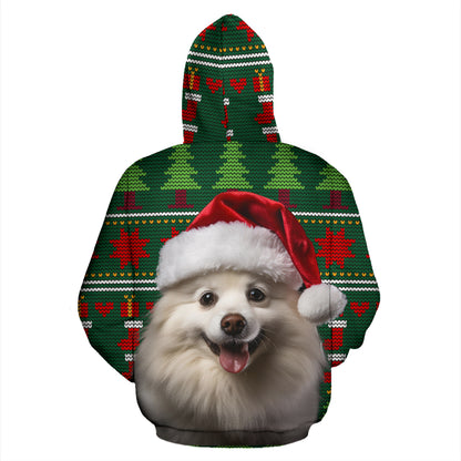 American Eskimo All Over Print Zip-Up Hoodies - 2023 Christmas / Holiday Collection