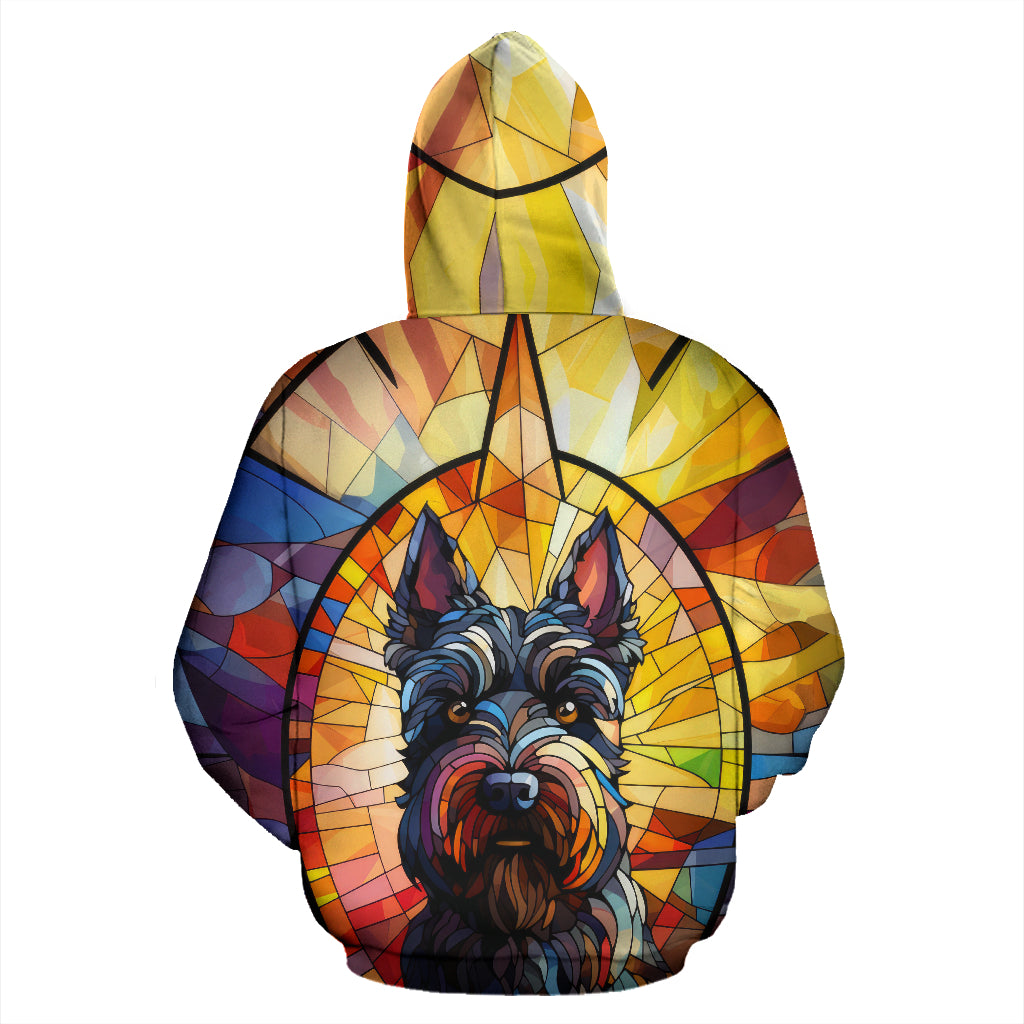 Scottish Terrier Stained Glass Design All Over Print Hoodies
