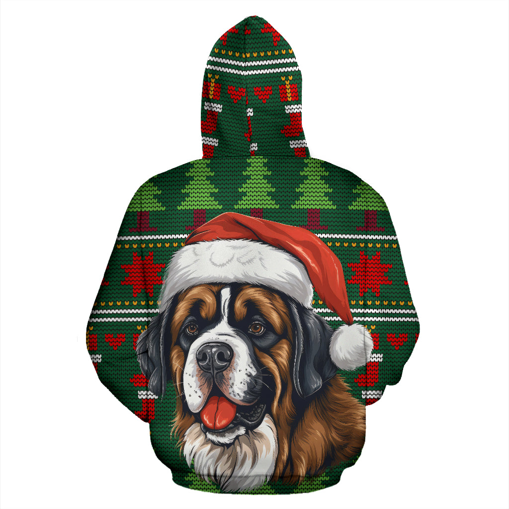 Saint Bernard All Over Print Zip-Up Hoodies - 2023 Christmas / Holiday Collection