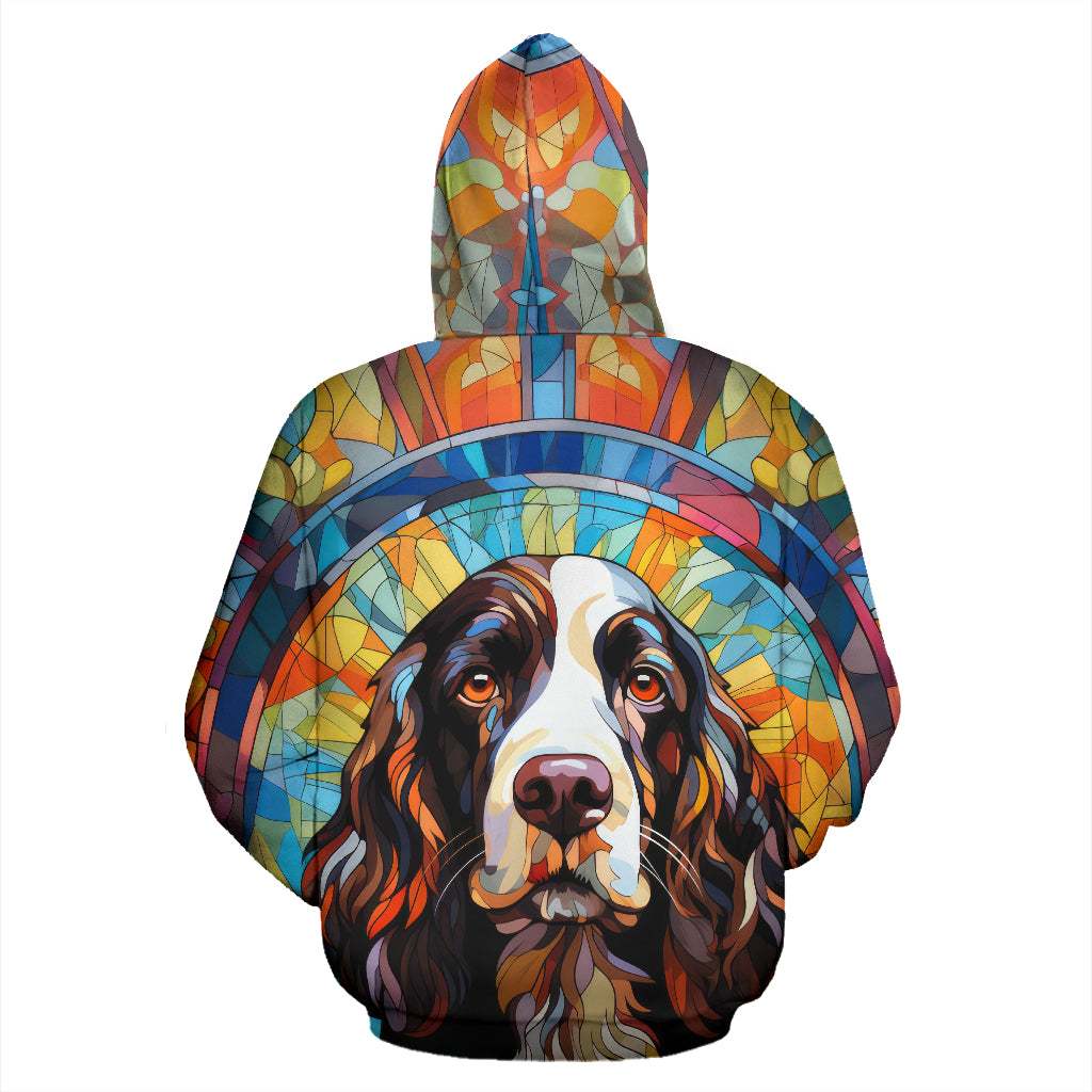 Springer Spaniel Stained Glass Design All Over Print Hoodies