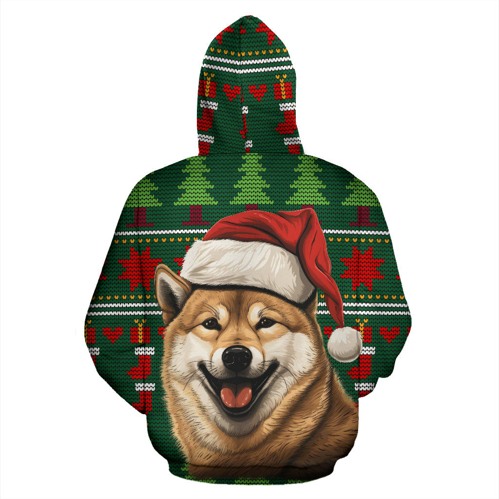 Shiba Inu All Over Print Zip-Up Hoodies - 2023 Christmas / Holiday Collection