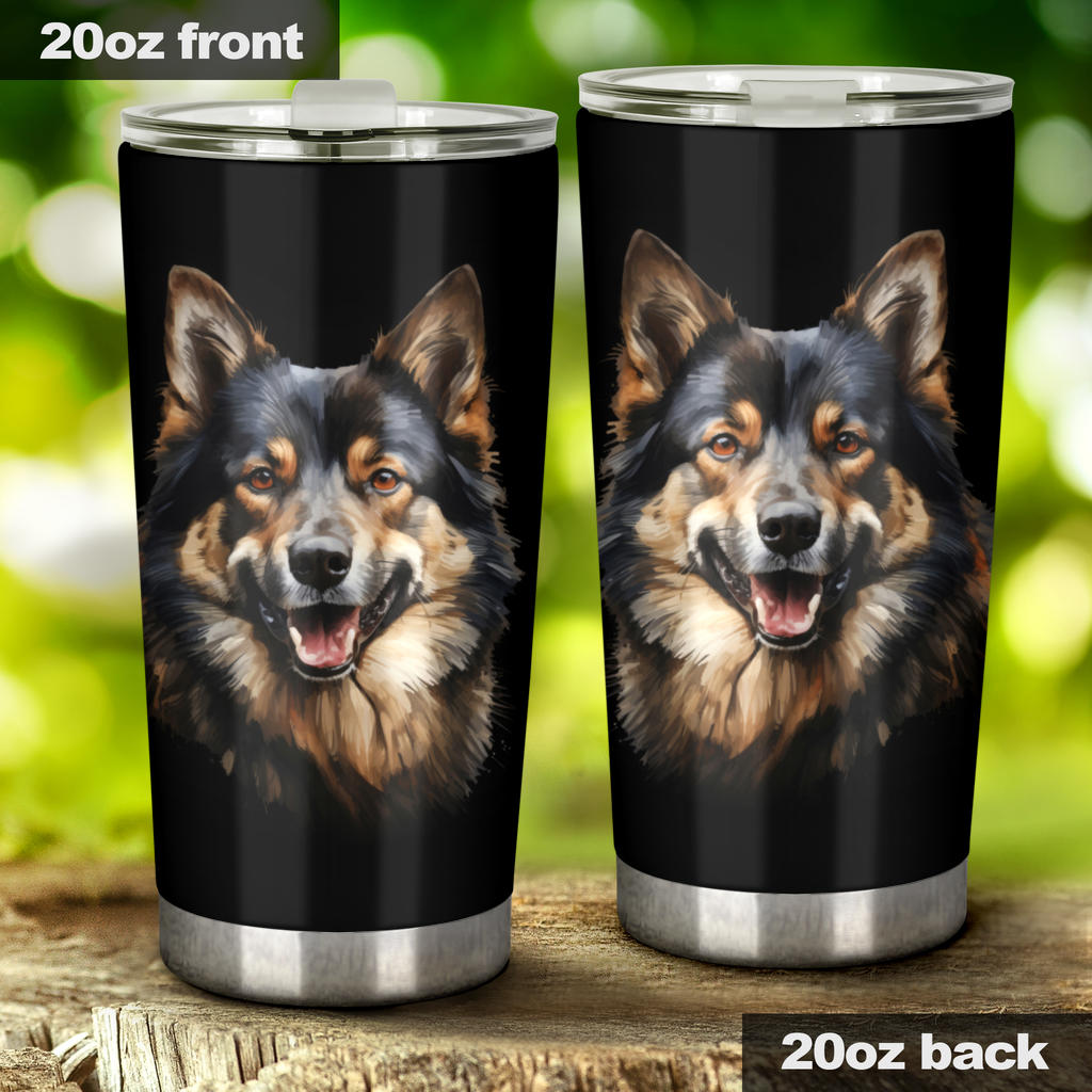 Akita Watercolor Paint Design Double Walled Vacuum Insulated Tumblers