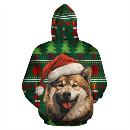 Akita All Over Print Zip-Up Hoodies - 2023 Christmas / Holiday Collection