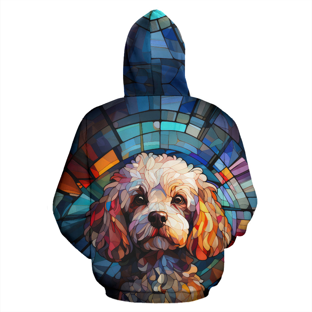 Poodle Stained Glass Design All Over Print Hoodies