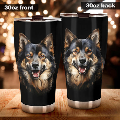 Akita Watercolor Paint Design Double Walled Vacuum Insulated Tumblers
