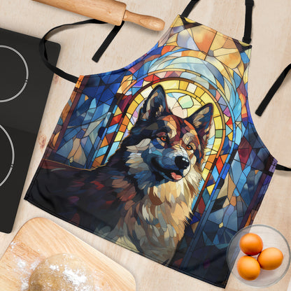 Akita Stained Glass Design Aprons