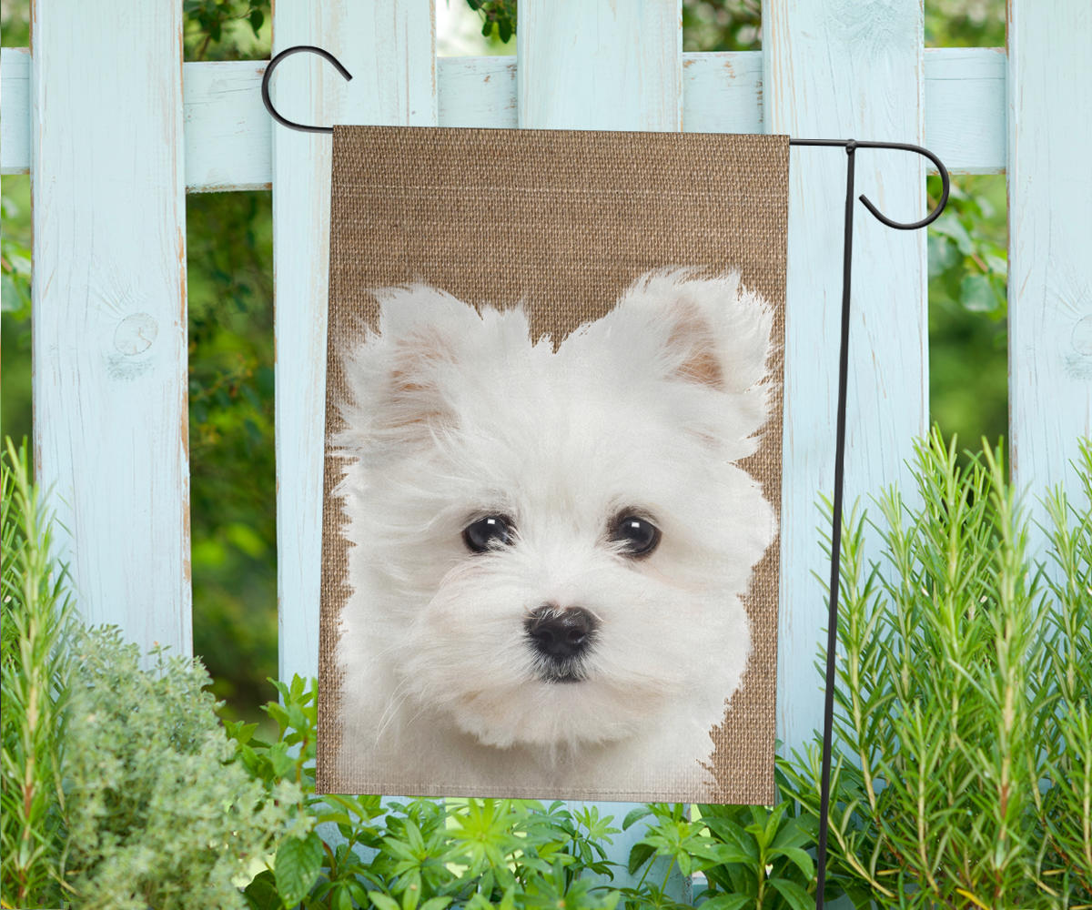 Maltese Dog Design Garden & House Flags - JillnJacks Exclusive