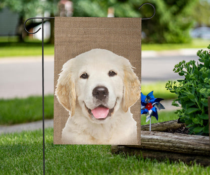 Golden Retriever (Goldie) Dog Design Garden & House Flags - JillnJacks Exclusive