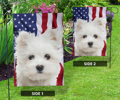 Maltese Dog Design Garden & House Flags - JillnJacks Exclusive