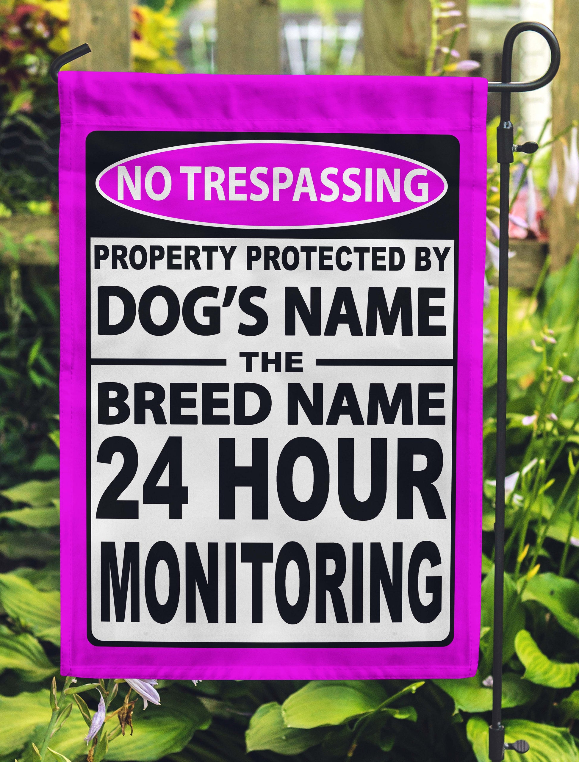 No Trespassing Personalized Garden Flags - Jill 'n Jacks