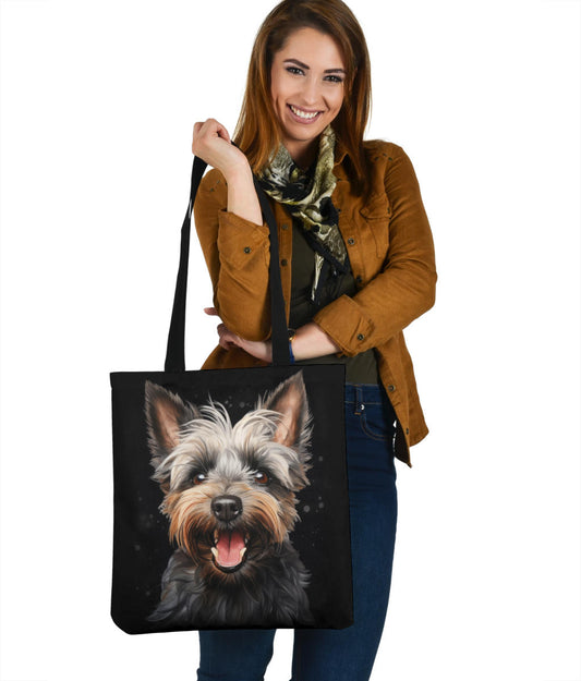 Cairn Terrier Watercolor Design Tote Bags