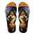 Shiba Inu Stained Glass Design Men's and Women's Flip Flops