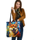 Shiba Inu Stained Glass Design Tote Bags