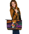 Beagle Design Large Leather Tote Bag - Inspired Collection