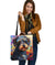 Yorkiepoo Stained Glass Design Tote Bags