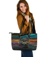 Cat Design Large Leather Tote Bag - Inspired Collection
