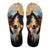 Rough Collie Stained Glass Design Men's and Women's Flip Flops