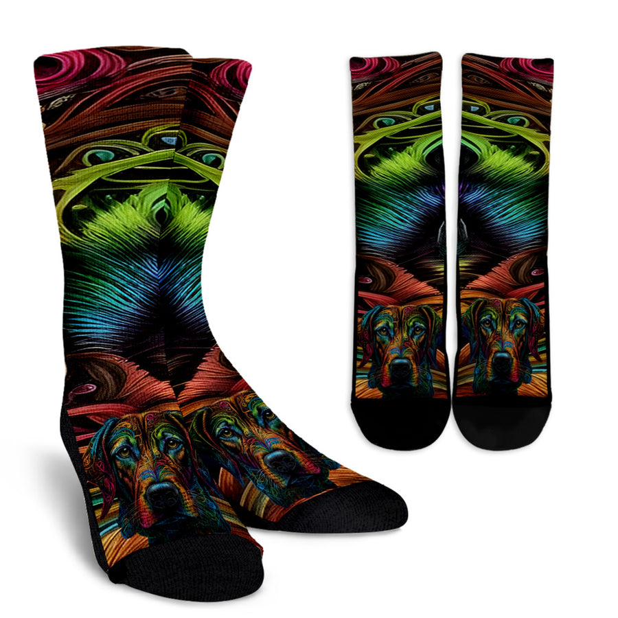 Rhodesian Ridgeback Design Socks With Colorful Background - Inspired Collection