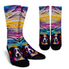 Border Collie Design Socks With Colorful Background - Inspired Collection