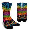 Bernese Mountain Dog Design Socks With Colorful Background - Inspired Collection