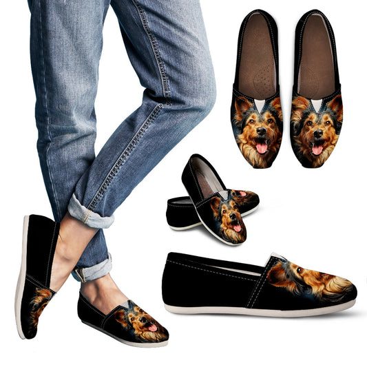Australian Terrier Watercolor Design Casual Shoes For Women