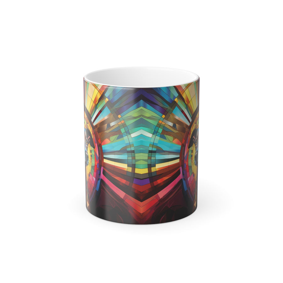 Whippet Stained Glass Design Magic Heat Activated Mug