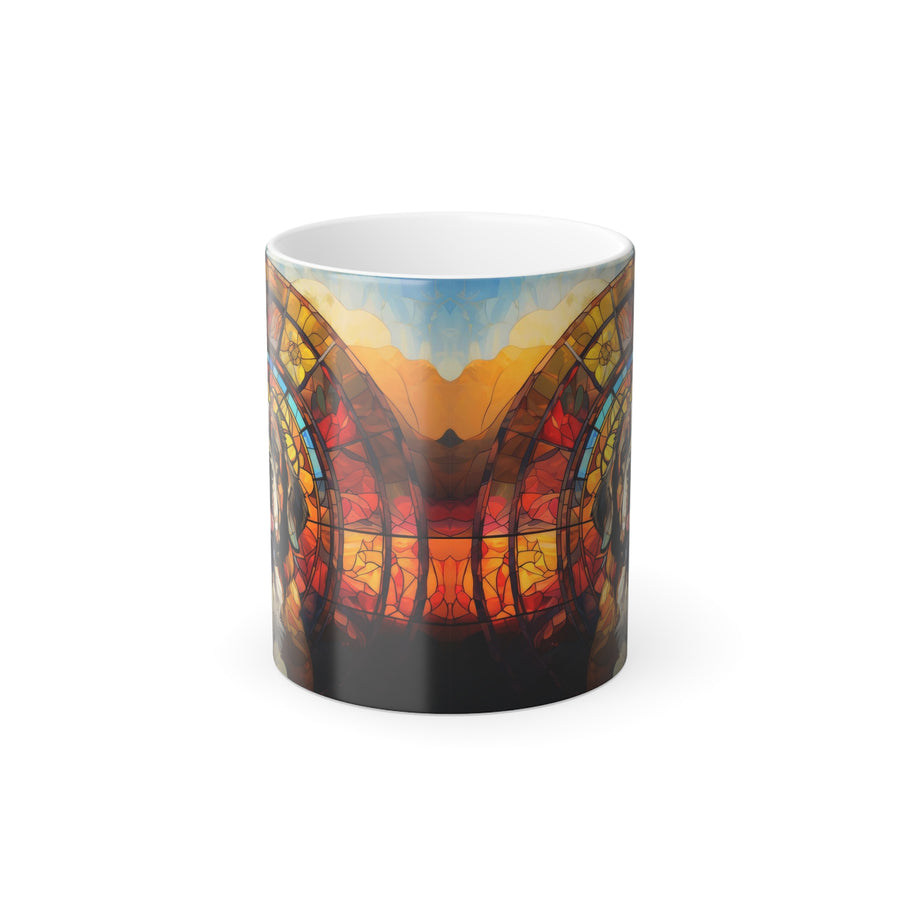 Saint Bernard Stained Glass Design Magic Heat Activated Mug