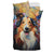 Rough Collie Stained Glass Design Bedding Set With Duvet | Comforter Cover Plus Two Pillow Cases