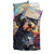 Yorkiepoo Stained Glass Design Bedding Set With Duvet | Comforter Cover Plus Two Pillow Cases