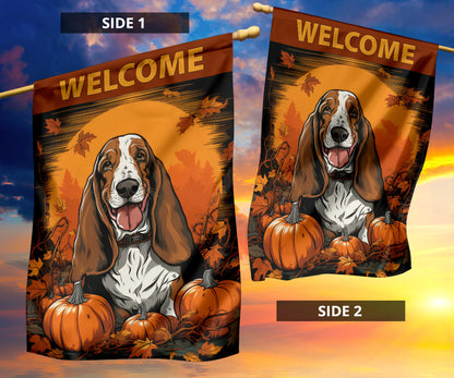 Basset Hound Design Garden and House Flags - 2023 Fall Collection