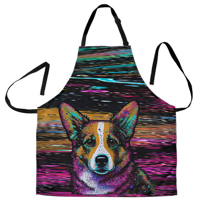 Corgi Design Colorful Background Aprons - Inspired Collection