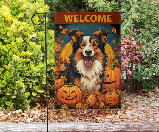 Rough Collie Design Garden and House Flags - 2023 Fall Collection