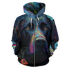 Labrador Design All Over Print Colorful Background Zip-Up Hoodies - Inspired Collection