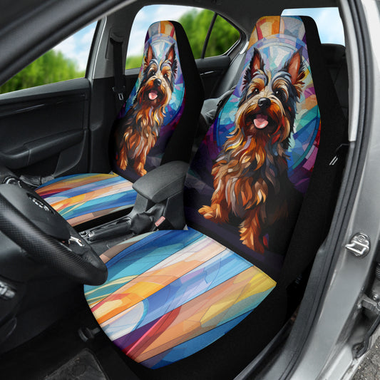 Australian Terrier Stained Glass Design Car Seat Covers