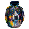 Australian Shepherd Design All Over Print Colorful Background Zip-Up Hoodies - Inspired Collection